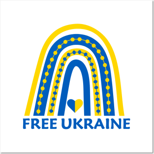 Free Ukraine Ukrainian rainbow flag Posters and Art